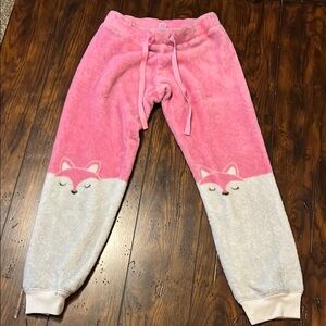 Justice Pink and White Fox Pajama Pants